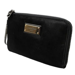 Dolce & Gabbana Black Nylon Logo Plaque Keyring Pouch Clutch Bag
